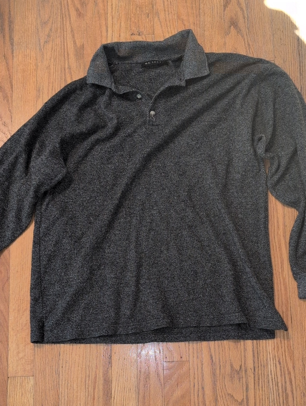 Men's Dark Heather Long-Sleeve Polo Shirt